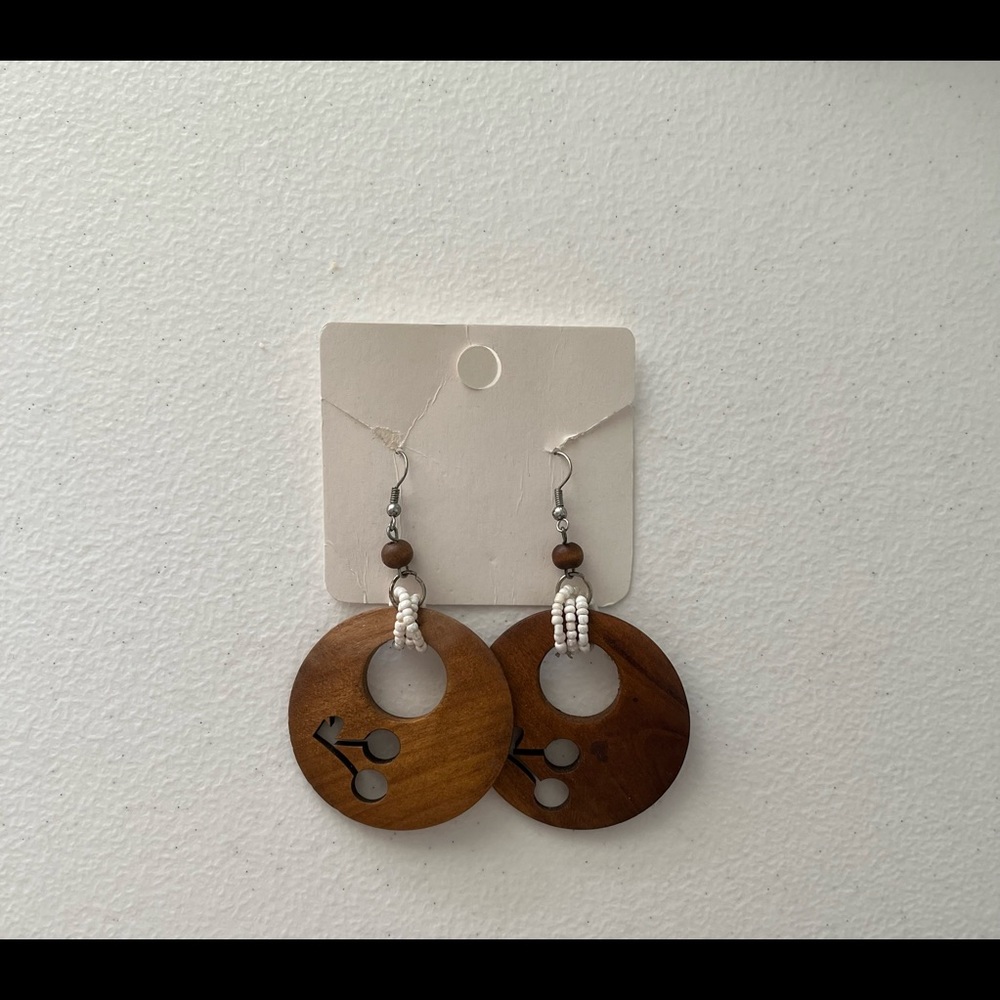 Cherry wood earrings